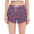 Magenta Mandala Bohemian Pattern Print Women's Split Running Shorts