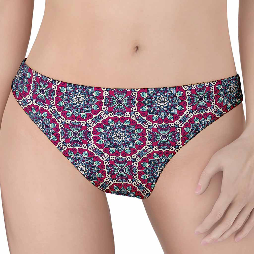 Magenta Mandala Bohemian Pattern Print Women's Thong