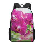 Magenta Orchid Flower Print 17 Inch Backpack