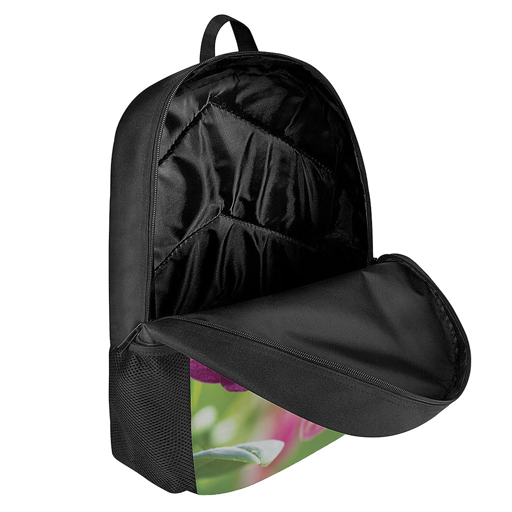 Magenta Orchid Flower Print 17 Inch Backpack
