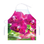 Magenta Orchid Flower Print Adjustable Apron