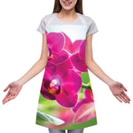 Magenta Orchid Flower Print Adjustable Apron