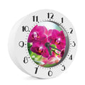 Magenta Orchid Flower Print Alarm Clock