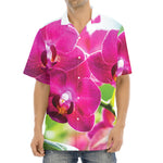Magenta Orchid Flower Print Aloha Shirt