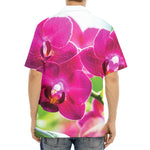 Magenta Orchid Flower Print Aloha Shirt