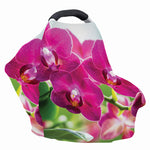 Magenta Orchid Flower Print Baby Seat Cover