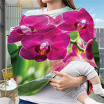 Magenta Orchid Flower Print Baby Seat Cover