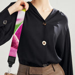 Magenta Orchid Flower Print Bag Strap