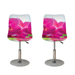 Magenta Orchid Flower Print Bar Stool Covers