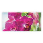Magenta Orchid Flower Print Beach Towel