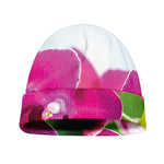 Magenta Orchid Flower Print Beanie