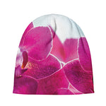 Magenta Orchid Flower Print Beanie