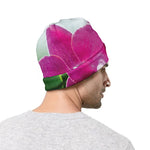 Magenta Orchid Flower Print Beanie