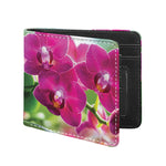 Magenta Orchid Flower Print Bifold Wallet