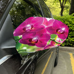 Magenta Orchid Flower Print Car Side Mirror Covers