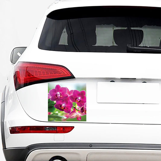 Magenta Orchid Flower Print Car Sticker