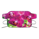 Magenta Orchid Flower Print Car Windshield Snow Cover