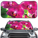 Magenta Orchid Flower Print Car Windshield Sun Shade