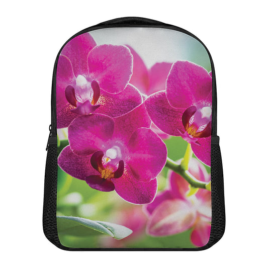 Magenta Orchid Flower Print Casual Backpack