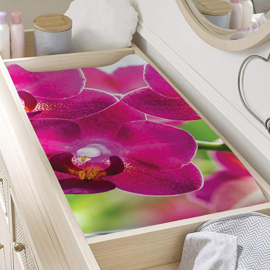 Magenta Orchid Flower Print Changing Pad Cover