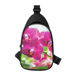 Magenta Orchid Flower Print Chest Bag
