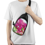 Magenta Orchid Flower Print Chest Bag