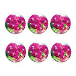 Magenta Orchid Flower Print Coaster Set