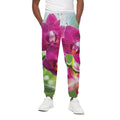 Magenta Orchid Flower Print Cotton Sweatpants