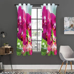 Magenta Orchid Flower Print Curtain