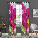 Magenta Orchid Flower Print Curtain