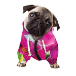 Magenta Orchid Flower Print Dog Zip Up Hoodie
