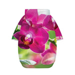 Magenta Orchid Flower Print Dog Zip Up Hoodie
