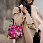 Magenta Orchid Flower Print Double Strap Bible Bag