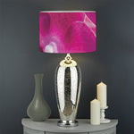 Magenta Orchid Flower Print Drum Lamp Shade