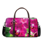 Magenta Orchid Flower Print Duffle Bag