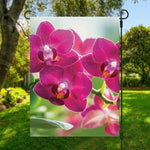 Magenta Orchid Flower Print Garden Flag