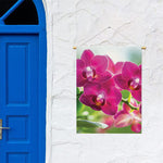 Magenta Orchid Flower Print Garden Flag