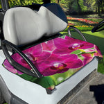 Magenta Orchid Flower Print Golf Cart Seat Cover