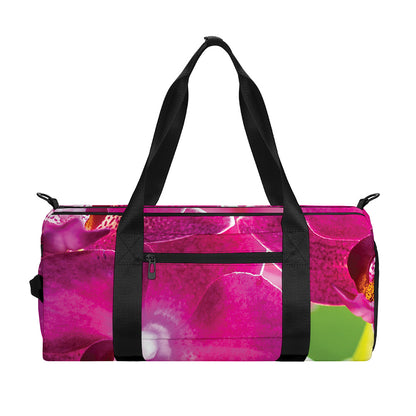 Magenta Orchid Flower Print Gym Bag