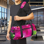Magenta Orchid Flower Print Gym Bag