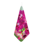 Magenta Orchid Flower Print Hand Towel