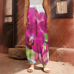 Magenta Orchid Flower Print Harem Pants