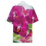 Magenta Orchid Flower Print Hawaiian Shirt