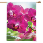 Magenta Orchid Flower Print House Flag