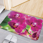 Magenta Orchid Flower Print Indoor Door Mat