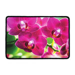Magenta Orchid Flower Print Kitchen Mat