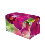Magenta Orchid Flower Print Leather Tissue Box Cover