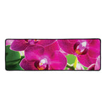 Magenta Orchid Flower Print Long Kitchen Mat