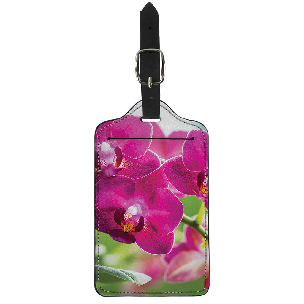 Magenta Orchid Flower Print Luggage Tag