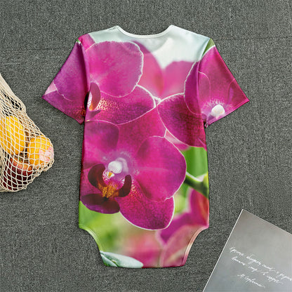 Magenta Orchid Flower Print Men's Bodysuit